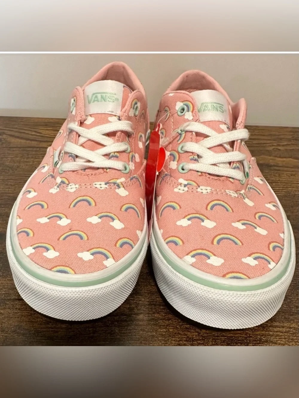 Vans Girls Pink Rainbow Doheny Low Top Sneakers NWT Size 3